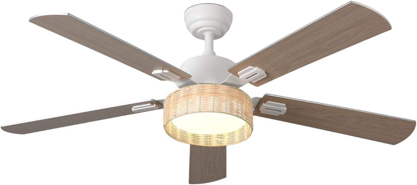 Elevate Your Space with the LED Bamboo Ceiling Fan