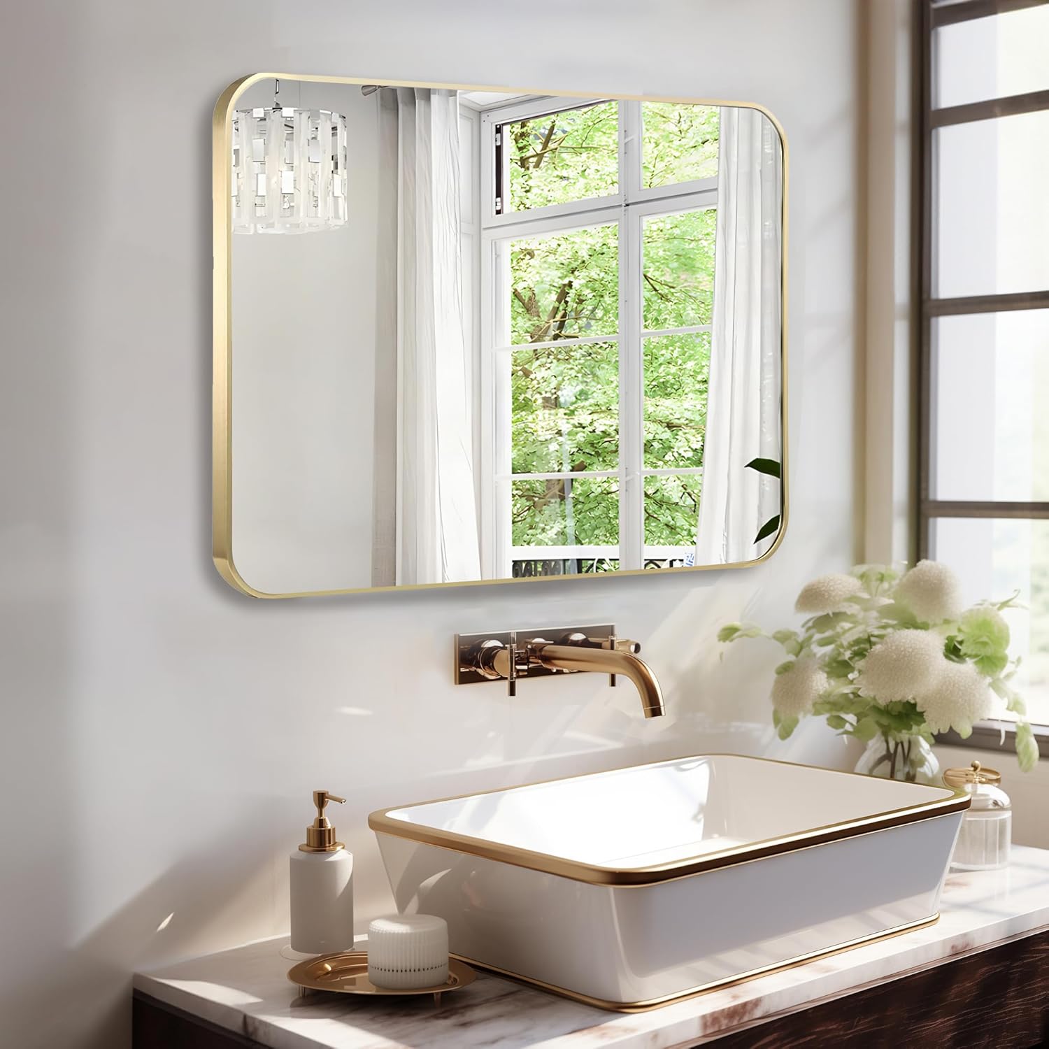 Explore the Elegance of the Umzodo Brushed Bronze Bathroom Mirror