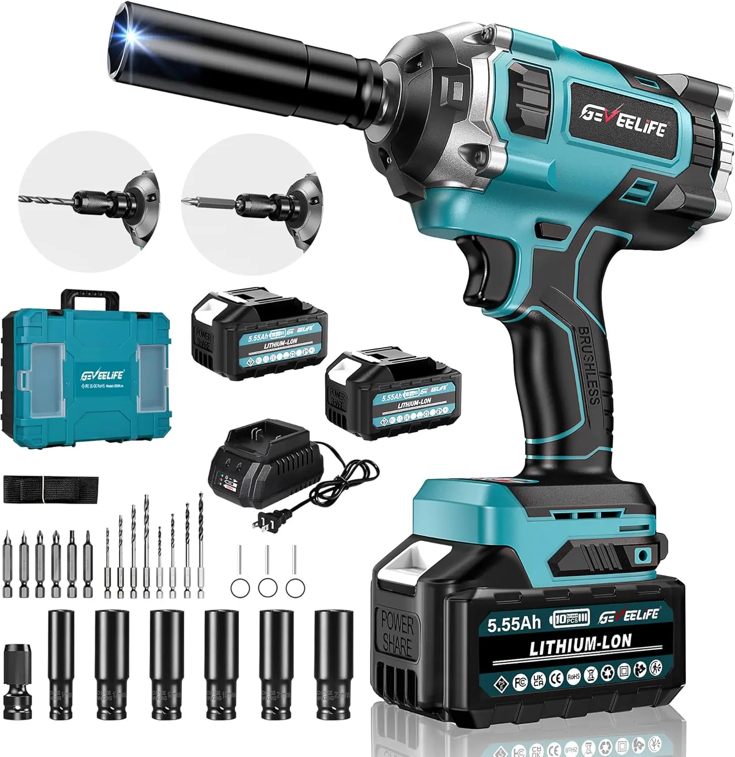 Unlock Power with the 850N.m Brushless Impact Wrench